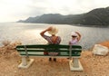 People on the bench near the sea, Island of Lastovo, ÃÂ¡roatia